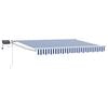 vidaXL Manual Retractable Awning with LEDs Blue and White 3.5 x 2 m