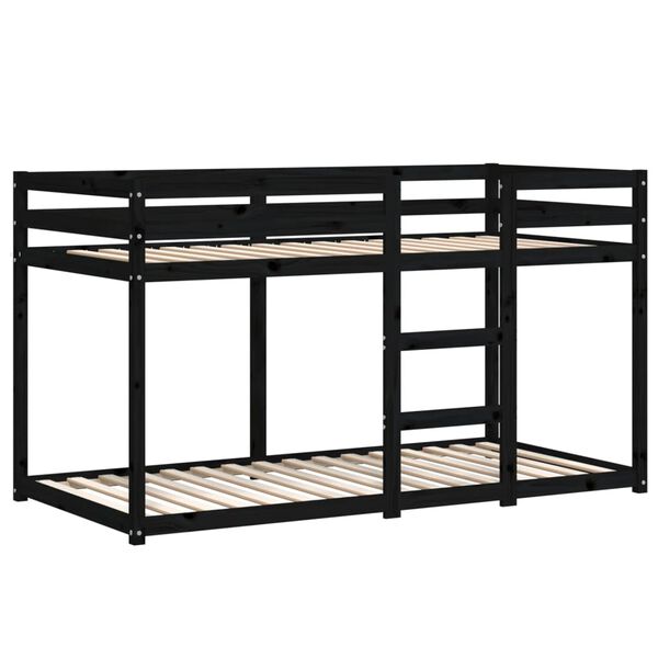 vidaXL Bunk Bed without Mattress Black 90x190 cm Single Solid Wood Pine