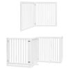vidaXL Dog Gate with Door Foldable 6 Panels White 480 cm Poplar Wood