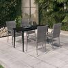 vidaXL 5 Piece Garden Dining Set Grey and Black