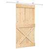 vidaXL Sliding Door with Hardware Set 100x210 cm Solid Wood Pine