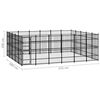 vidaXL Outdoor Dog Kennel Steel 27.65 m&sup2;