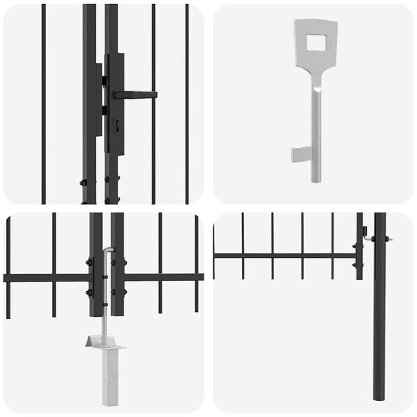 vidaXL Garden Gate Black 150 x 500 cm