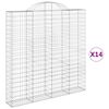 vidaXL Arched Gabion Baskets 14 pcs 200x30x200/220 cm Galvanised Iron