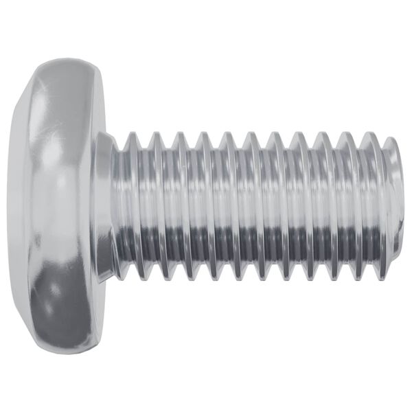 vidaXL Lock Screw Plain 12 pcs Silver M6 x 12 mm Steel