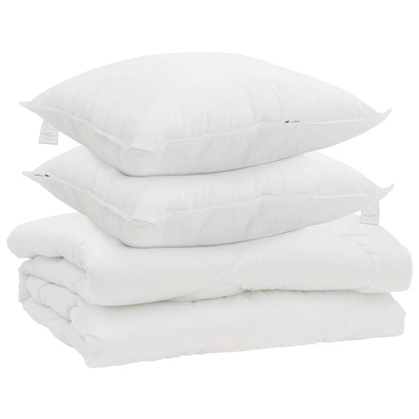 vidaXL Duvet with Pillow 3 pcs White Microfibre