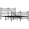 vidaXL Metal Bed Frame without Mattress with Footboard Black 140x190cm