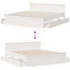 vidaXL Bed Frame without Mattress with Headboard White 200x200 cm Solid Wood Pine