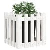 vidaXL Garden Planter with Fence Design White 50x50x50 cm Solid Wood Pine