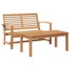 vidaXL Garden Bench and Table Set 2 Piece Brown Solid Teak Wood