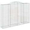 vidaXL Arched Gabion Basket 300x50x200/220 cm Galvanised Iron
