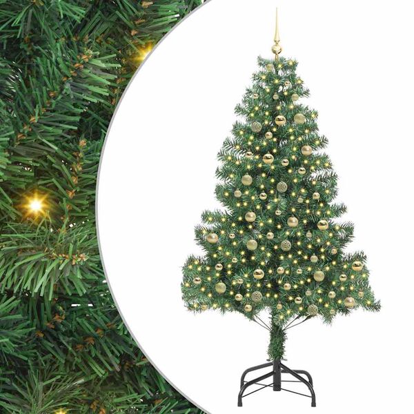 vidaXL Christmas Tree with 300 LEDs with Stand Green 210 cm PVC
