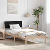 vidaXL Bed frame Brown and black 90 x 190 cm Solid pine wood