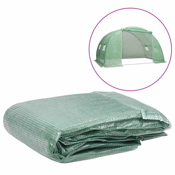 vidaXL Greenhouse Replacement Cover (8 m&sup2;) 400x200x200 cm Green