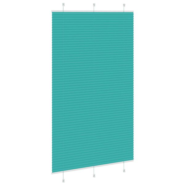 vidaXL Pleated Blind Petrol Green 120x200 cm Fabric Width 119.4 cm Polyester