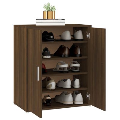 vidaXL Shoe Cabinet Brown Oak 60x35x70 cm Engineered Wood