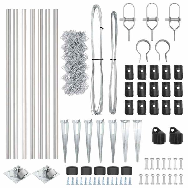 vidaXL Fence Post Silver 10 x 0.6 m (40 x 40 mm mesh) Steel