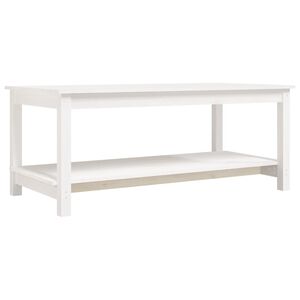 vidaXL Coffee Table White 110x55x45 cm Solid Wood Pine
