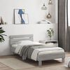 vidaXL Bed Frame without Mattress with Headboard Grey Sonoma 75x190 cm Small Single