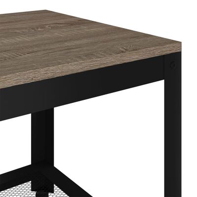 vidaXL Coffee Table Grey and Black 90x45x45 cm MDF and Iron