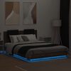 vidaXL Bed Frame with LED without Mattress Brown Oak 150x200 cm King Size