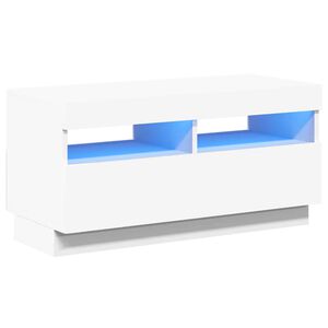 vidaXL TV Cabinet with LED Lights White 80x35x40 cm