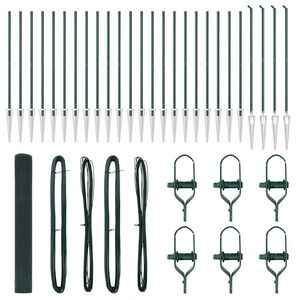 vidaXL Welded Wire Fence with Spikes 50 x 1.4 m PVC-coated Steel Green
