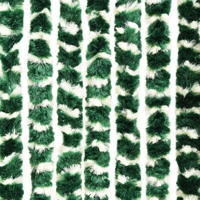 vidaXL Insect Curtain Green and White 100x220 cm Chenille