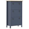 vidaXL Shoe Cabinet Hill Grey 72x35x124 cm Solid Pine Wood