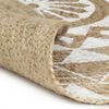 vidaXL Handmade Rug Jute with White Print 90 cm
