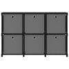vidaXL 6-Cube Display Shelf with Boxes Black 103x30x72.5 cm Fabric