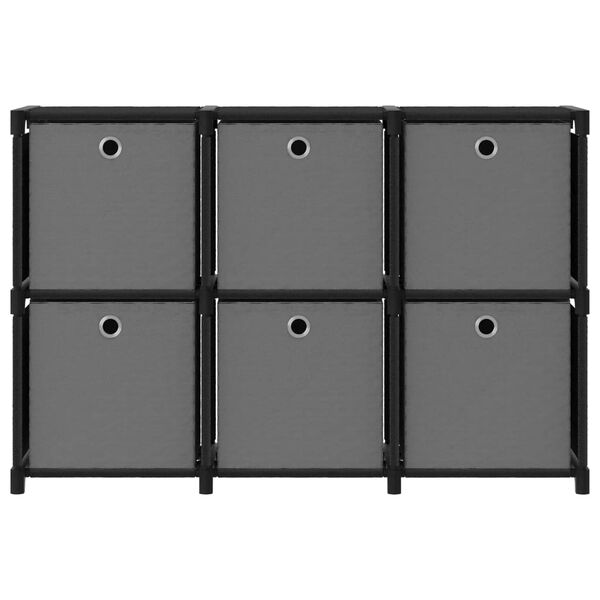 vidaXL 6-Cube Display Shelf with Boxes Black 103x30x72.5 cm Fabric