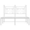 vidaXL Metal Bed Frame without Mattress with Headboard White 120x190cm