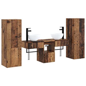 vidaXL Bathroom Furniture Set 5 pcs Old Wood 33 x 34.5 x 100 cm
