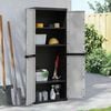 vidaXL Outdoor Storage Cabinet Grey and Black 65x37x165 cm PP