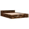 vidaXL Bed Frame with Drawers without Mattress Smoked Oak 140x190 cm