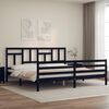vidaXL Bed Frame without Mattress Black 200x200 cm Solid Wood