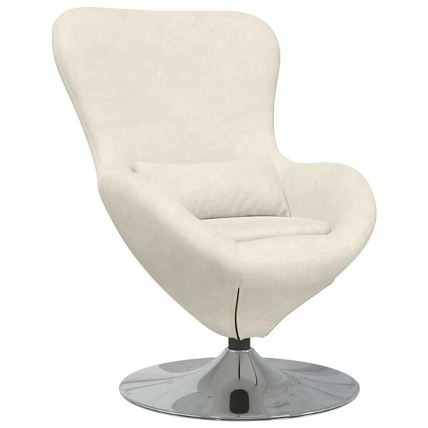 vidaXL Egg Chair Cream 63 x 73 x 90 cm Velvet