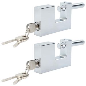 vidaXL Padlock 2 pcs Silver 7.8 x 2 x 5 cm Iron