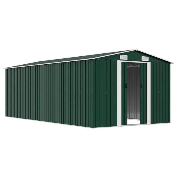 vidaXL Garden Shed 257x489x181 cm Metal Green