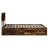 vidaXL Bed Frame Smoked Oak 160 x 200 cm Solid Pine Wood