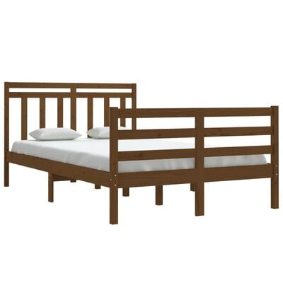 vidaXL Bed Frame Honey Brown Solid Wood 120x190 cm Small Double