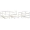 vidaXL 7 Piece Garden Lounge Set White Solid Wood Pine