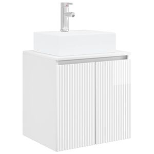 vidaXL Wall-Mounted Sink Vanity High Gloss White 49.5 x 41 x 62.5 cm