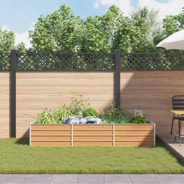 vidaXL Garden Raised Bed 240x80x45 cm Galvanized Steel Silver