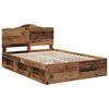 vidaXL Bed Frame with Headboard Old Wood 140 x 200 cm Solid Pine Wood