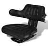 vidaXL Tractor Seat | Black | Steel | Standard | Adjustable Armrests