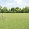vidaXL Fence with Post Silver 0.4 x 50 m Steel and PVC