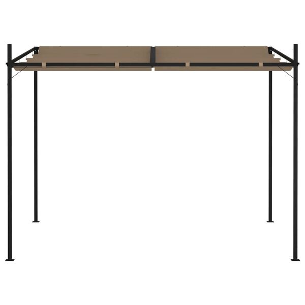 vidaXL Gazebo with Retractable Roof 300x300x233 cm Taupe
