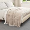 vidaXL Throw Blanket Beige 130 x 150 cm Fleece